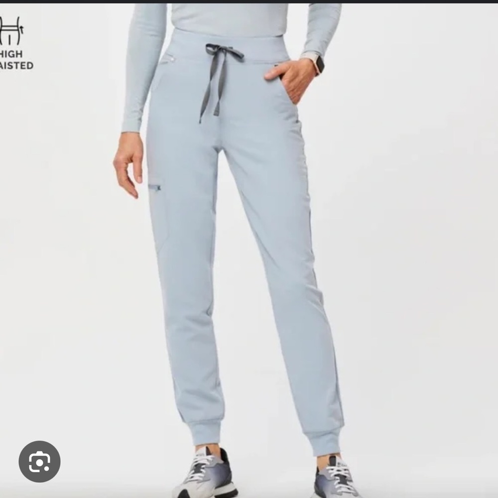 FIGS Women’s High Wasted Zamora Jogger Scrub Pants - Dusty Blue